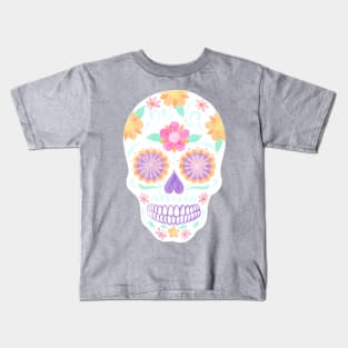 Colorful Flower Sugar Skull Kids T-Shirt